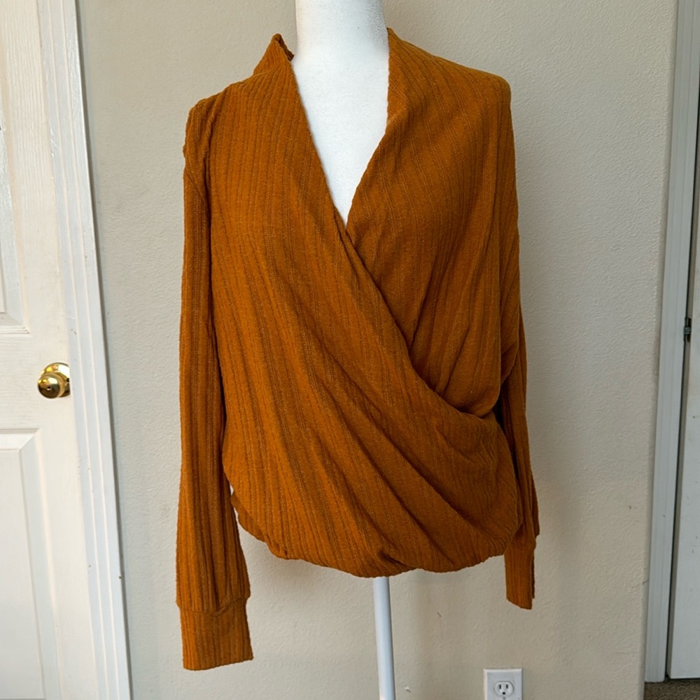 NWT Faux Wrap sweater